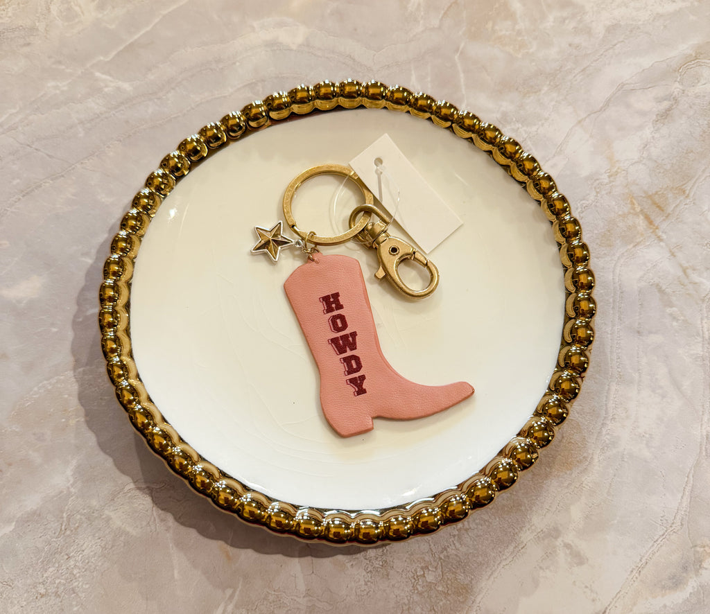Leather Howdy Keychain