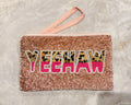 Yeehaw Cheetah Beaded Wristlet
