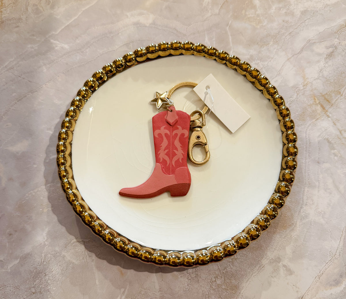 Leather Howdy Keychain