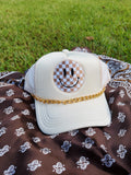 Happy Checker Trucker Hat